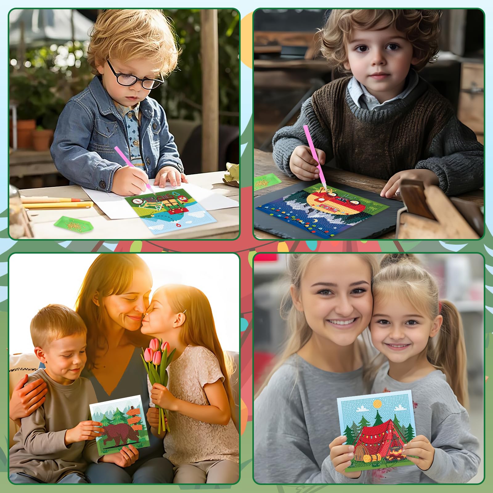 Cheerupp 4 Pcs Camping Theme Diamond Art Kits - Image 2