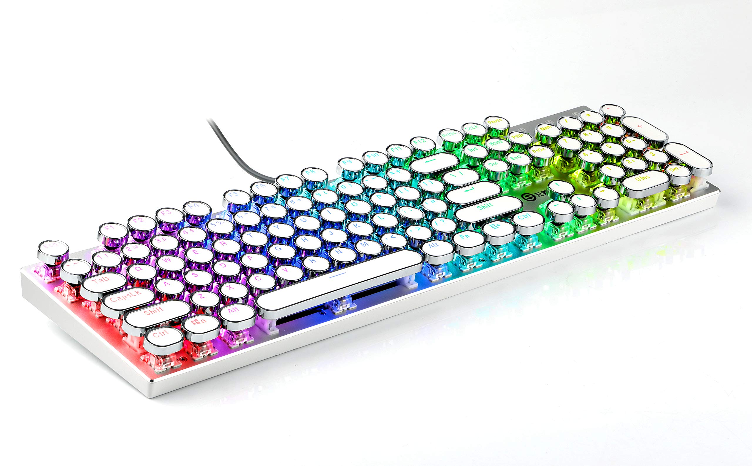 X9Series 104Key Round Keycaps Wired Mechanical Keyboard, 56 OFF