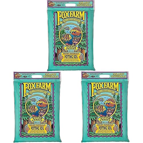 FoxFarm Ocean Forest Potting Soil, 12qt (Pack of 3) – Light, Aerated Texture, Designed for All Container Plants – pH Adjusted for Optimal Nutrient Uptake, Effectively Retains Moisture