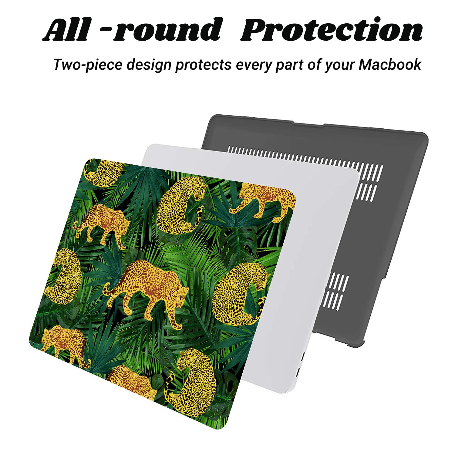 Cover Compatibile con MacBook Air 11 pollici 2015 2014 2013 2012 2011 2010 Modello A1465 A1370, Plastica Protettiva Custodia Rigida Case & Tastiera Cover, Leopardo freddo