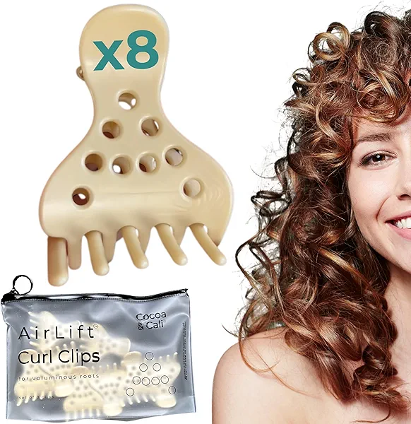 Cocoa & Cali AirLift - 8 Root Lifting Hair Clips for Volume at the Roots and Curls that Bounce - Curl Clips - Set of 8 Volumizing Claw Clamps