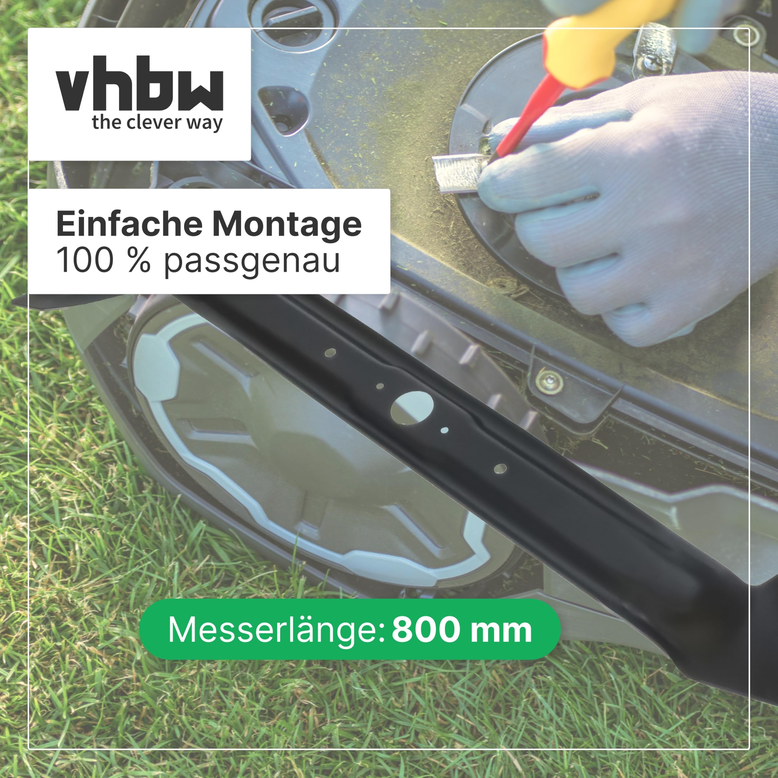 vhbw Lama di ricambio compatibile con Etesia Hydro 80 MKHP3 tagliaerba - nero, in acciaio 40MnB