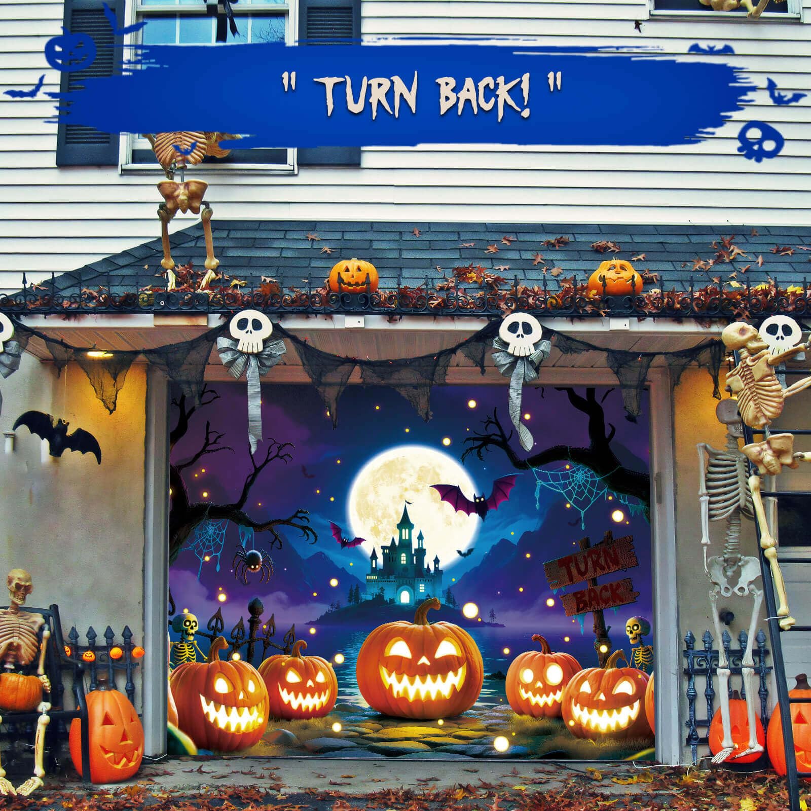 Halloween Garagentor-Abdeckung – Gruselige Deko Mit Kürbissen, Extra Groß Für Garten & Party