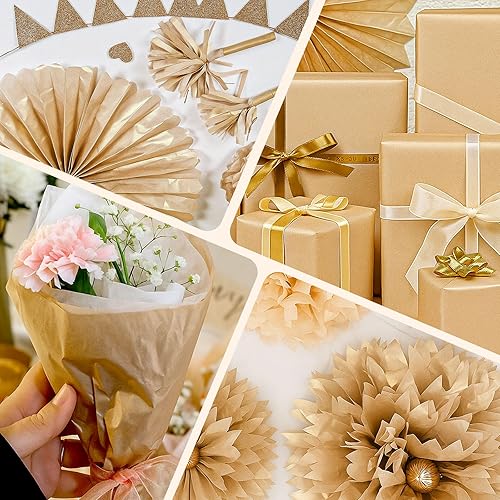 Miniatura 4 de Koogel 86 hojas de papel de seda, 14 x 20 pulgadas, color oro rosa, papel de regalo a granel para cumpleaños, manualidades, proyectos, bodas,