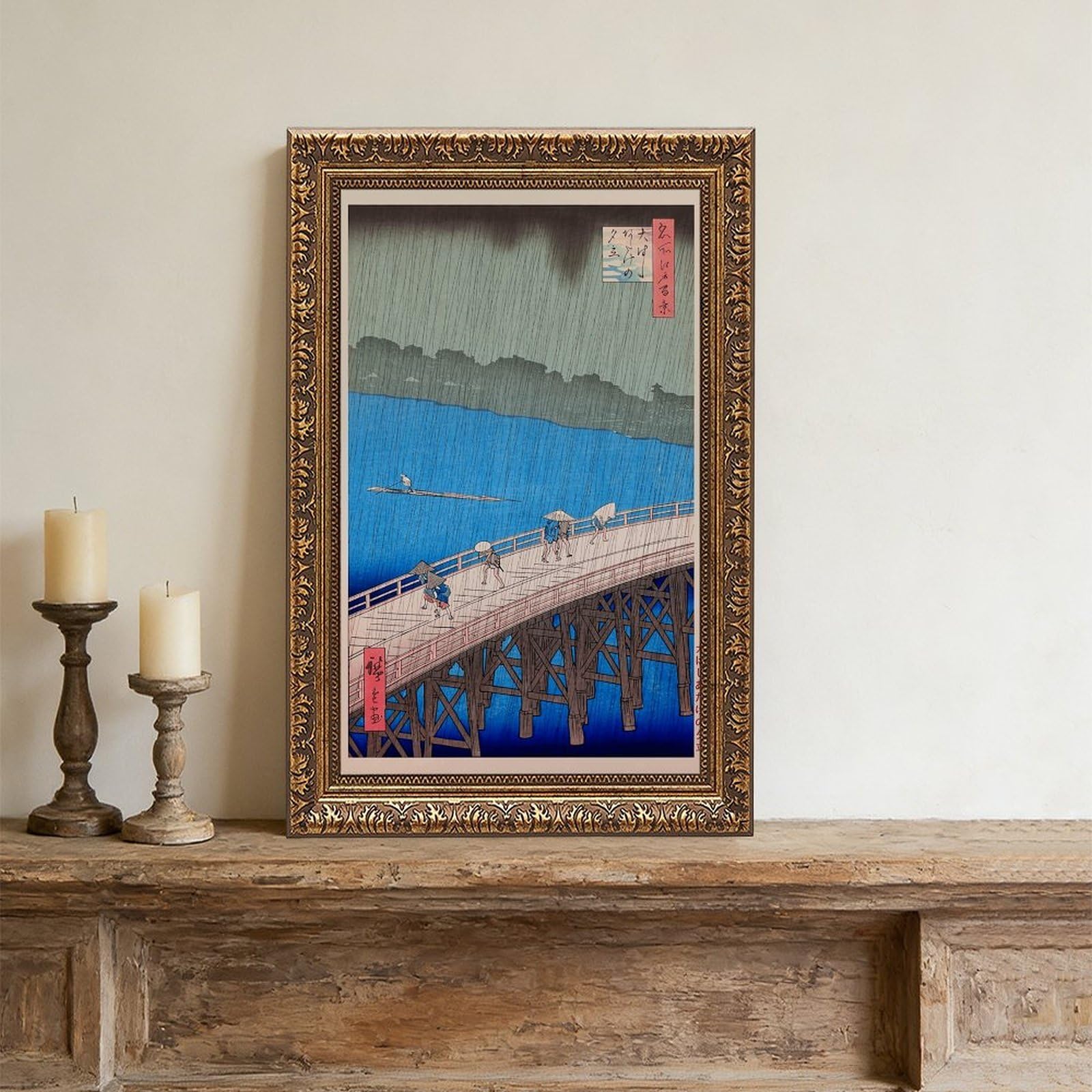 ELKPDOE Ando Hiroshige Leinwandposter Sudden Shower Over Shin-Ohashi
