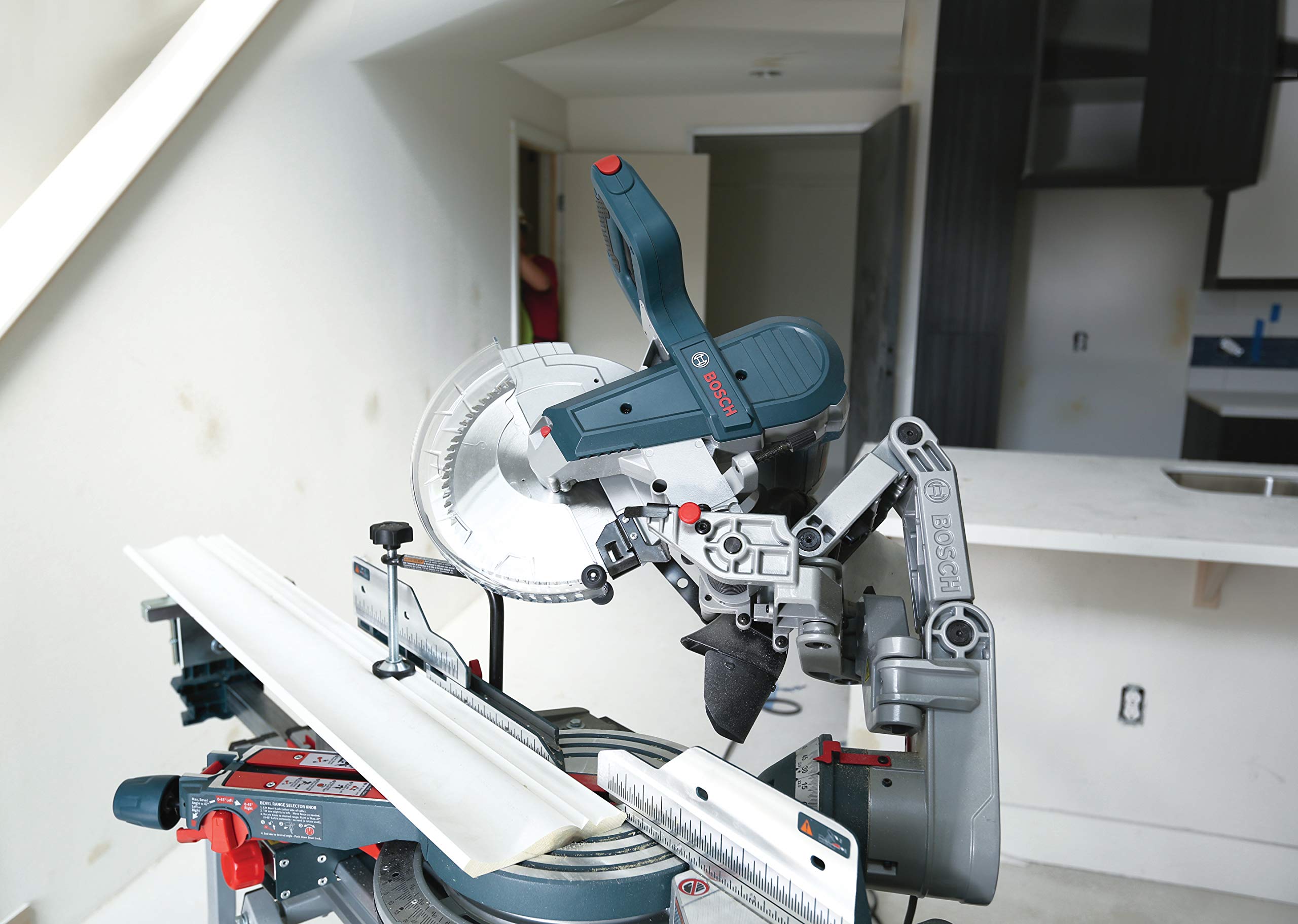 BOSCH CM10GD Compact Miter Saw 15 Amp Corded 10 Inch DualBevel Sliding Glide Miter Saw with BOSCH CM10GD Compact Miter Saw 15 Amp Corded 10 Inch DualBevel Sliding Glide Miter Saw with