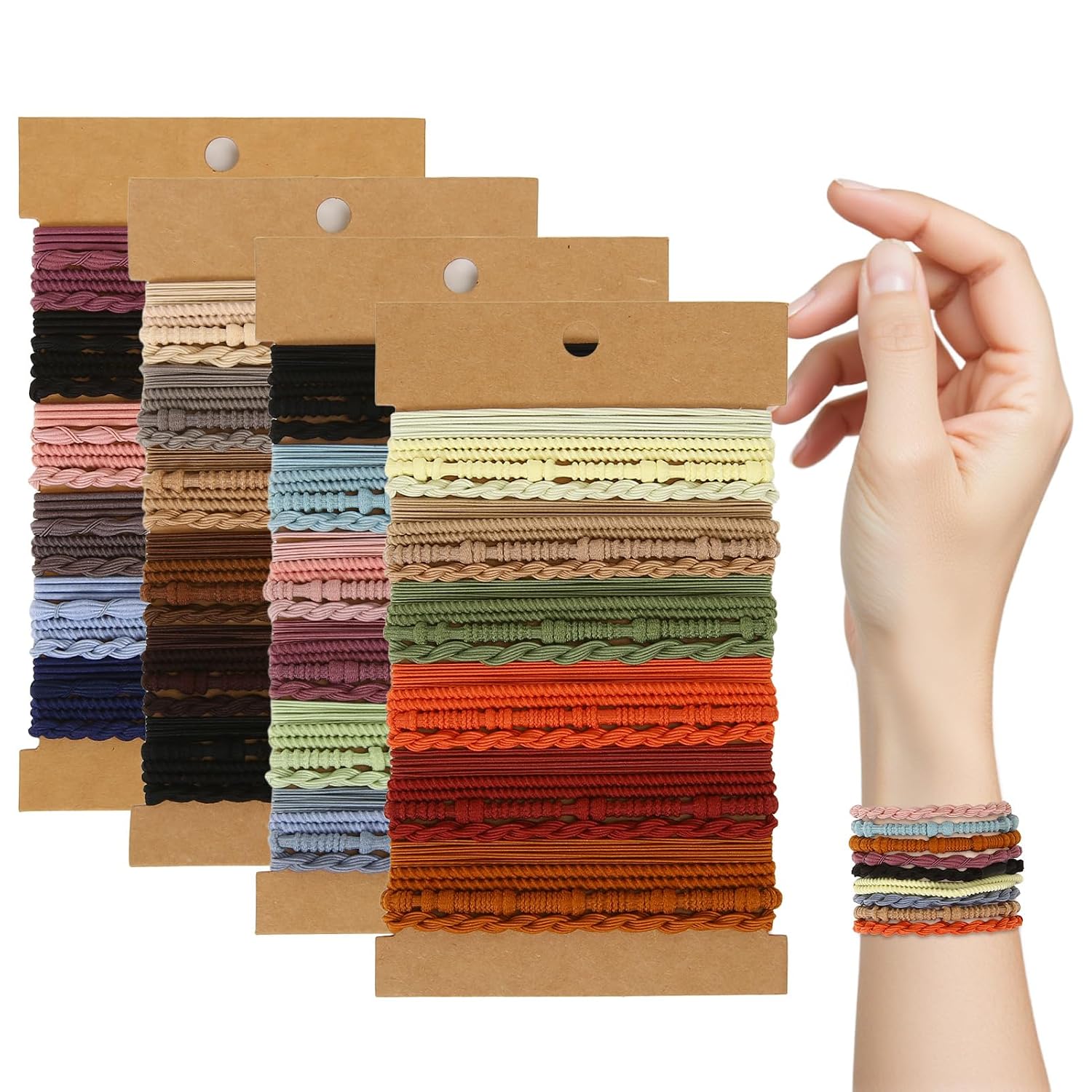 Boho Hair Ties - Multicolor Elastic Ponytail Holders