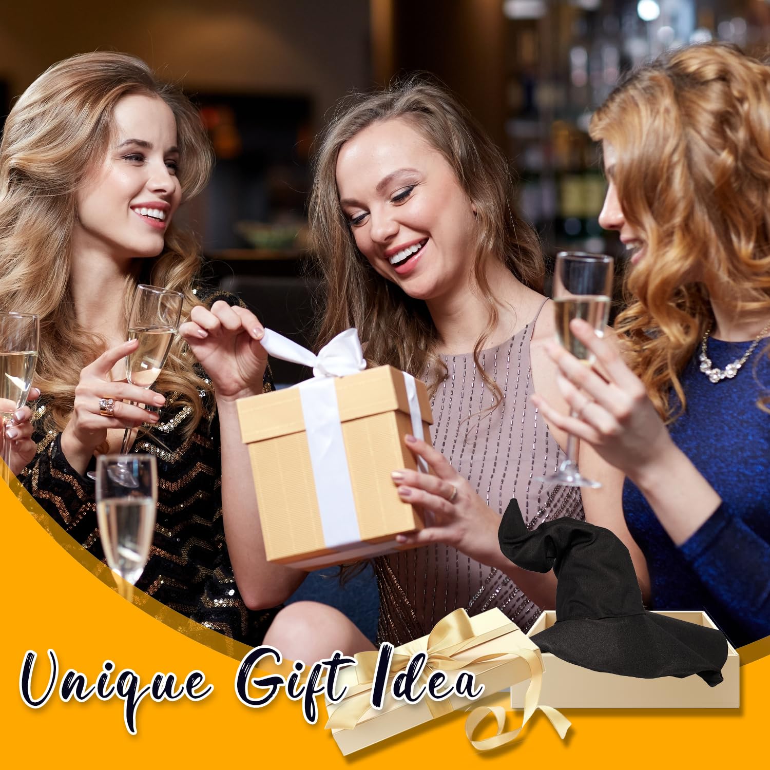 Witch Hat, 18IN Wizard Hat Cosplay Accessories for Halloween Costume Party Christmas Masquerade Carnivals