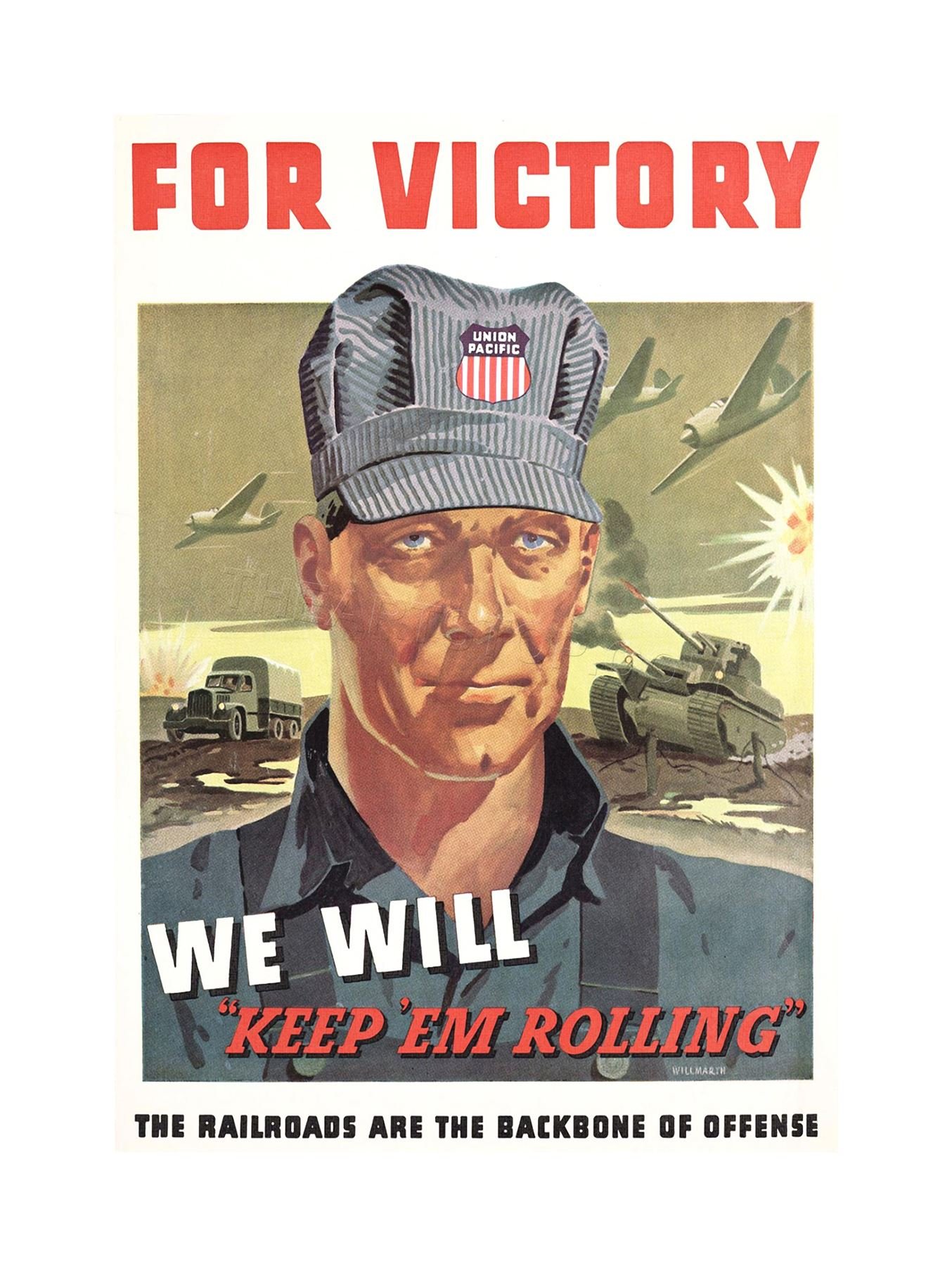 Wee Blue Coo Vintage Ad Railroads Victory War WWII Union Pacific Wall Art Print