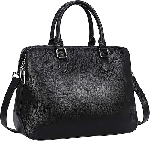HESHE Bolsos y bolsos de cuero genuino para mujer, bolsos de hombro, bolso cruzado, bolso con asa superior