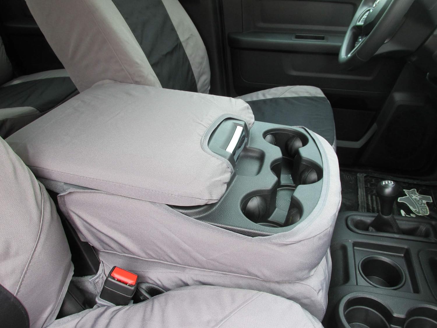 Durafit Seat Covers Made to fit 2013-2018 Dodge Ram 1500,2500,3500 Front and Back Seat Set. Gray Black. Split Back Seats with armrest.