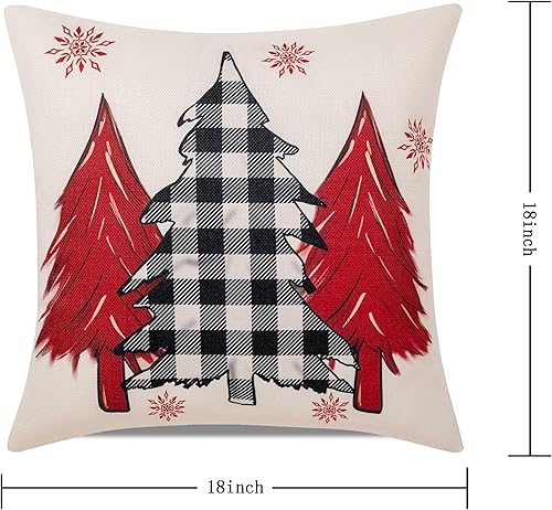 Miniatura 2 de Juego de 4 fundas de almohada rojas de 18 x 18 pulgadas, con copos de nieve para sofá, invierno, vacaciones, interiores y exteriores, hogar,