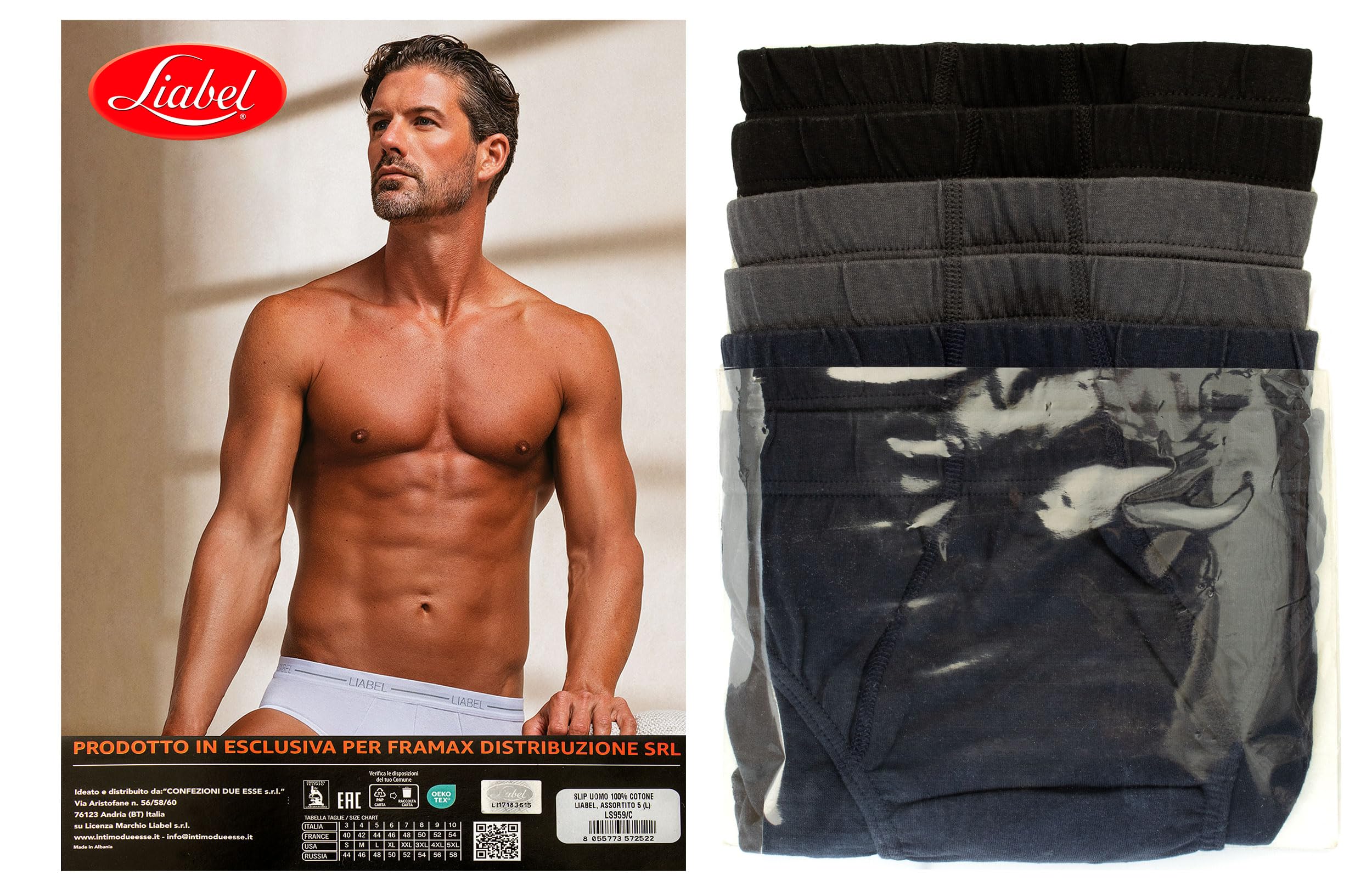 Liabel Slip Uomo in Cotone/Cotone Mercerizzato, Art. 940/959, Pacco da 6 e 12 Limited Edition