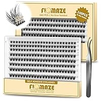 Vista 1 de Pestañas autoadhesivas, 240 racimos de pestañas autoadhesivas, no necesita pegamento, tiras de pegamento de doble fila de 0.315-0.630 in