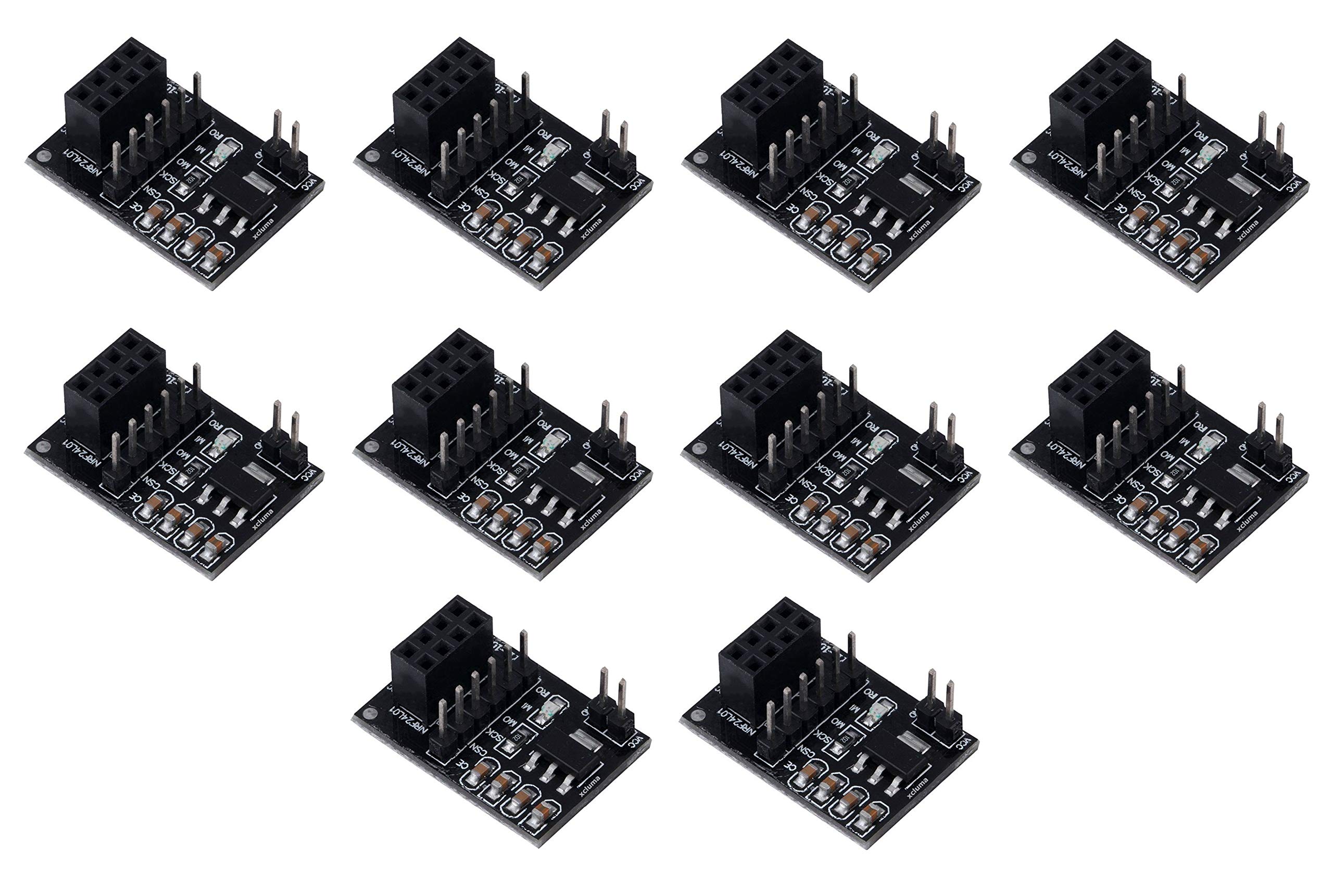 Scriptronics Wireless Transceive Module 51 Socket Adapter Plate Board 5V to 3.3V 8Pin NRF24L01+nRF2401 Module Socket (Pack of 10)