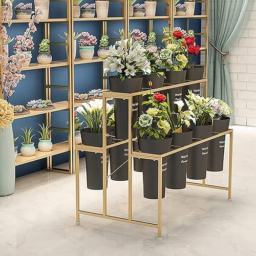 Miniatura 10 de QQXX Soporte de exhibición de flores, soporte de 3 niveles para plantas al aire libre, soportes de flores para plantas de interior, estante de