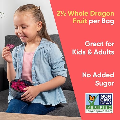 Miniatura 5 de Yammy Chips de fruta de dragón secos para refrescos, aperitivo saludable de superalimento de 1 ingrediente, crujiente como trozos de fruta de dragón