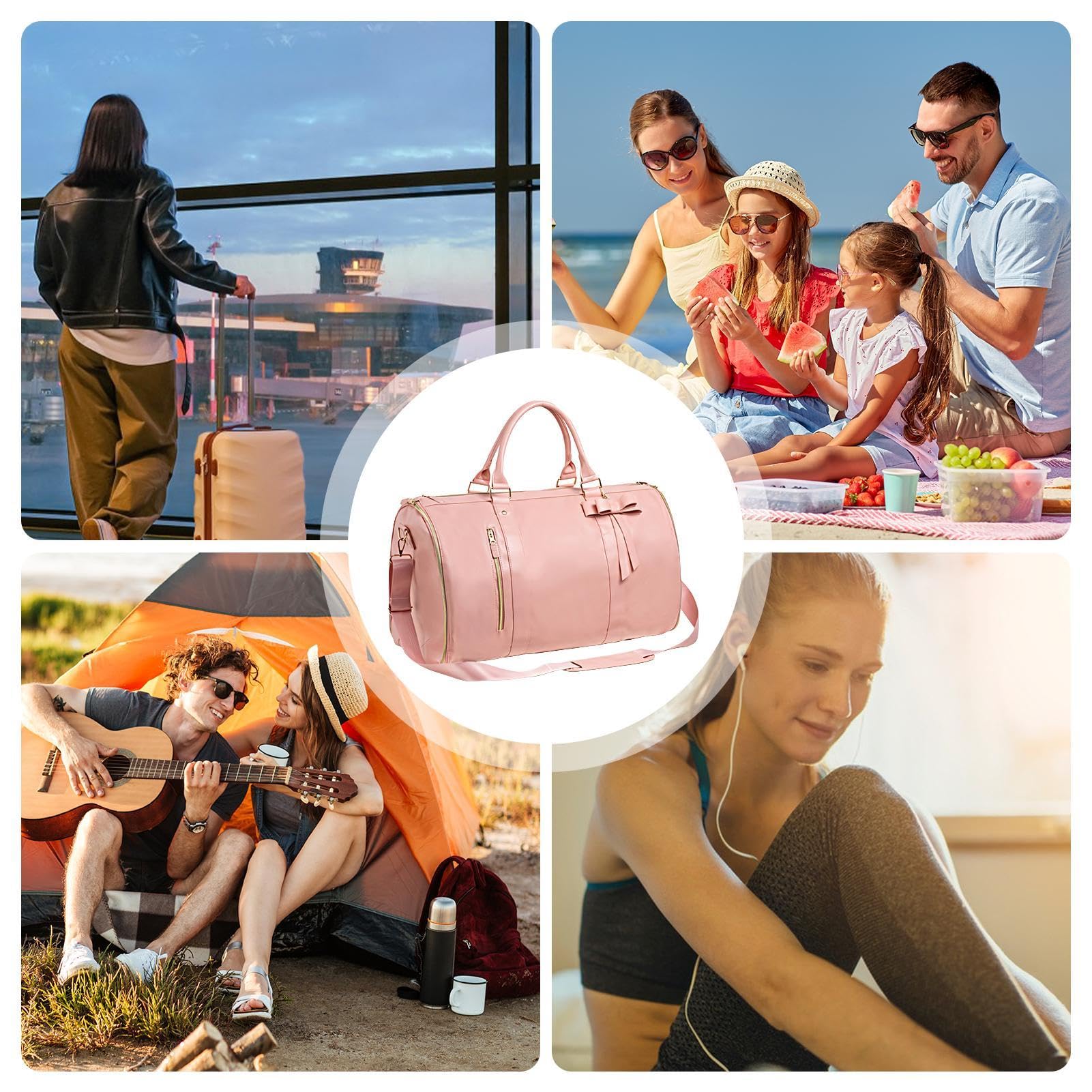 impermeable y convertible para ropa | Utiliza maletas de viaje y de viaje | de equipaje de mano con funcionalidad versátil | Ideal para viajes y negocios | espaciosa y práctica, rosa