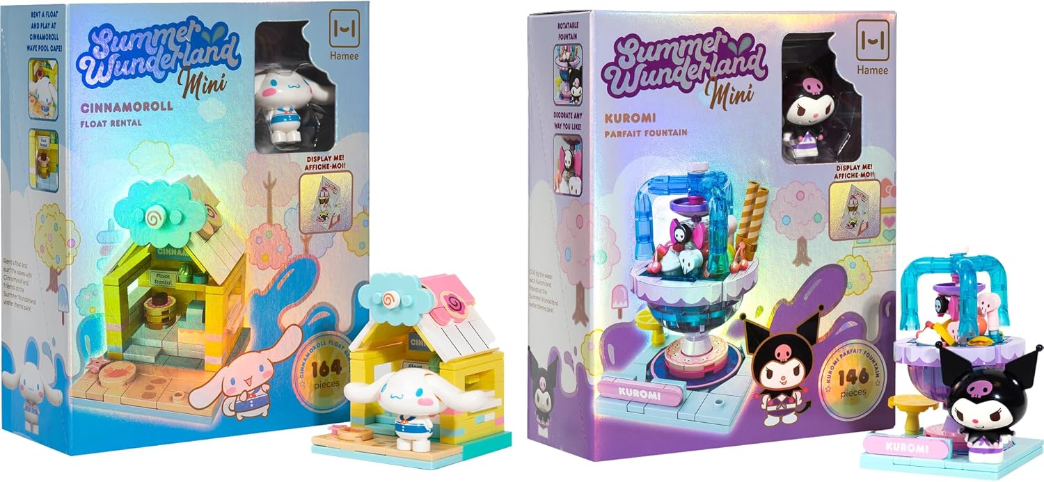 Hamee Sanrio Hello Kitty and Friends Summer Wunderland Mini Cinnamoroll and Kuromi Bundle