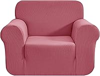 Vista 87 de CHUN YI - Funda elástica de 1 pieza para sillón grande, funda protectora suave de Jacquard con elastano, detalle de cuadros y parte inferior