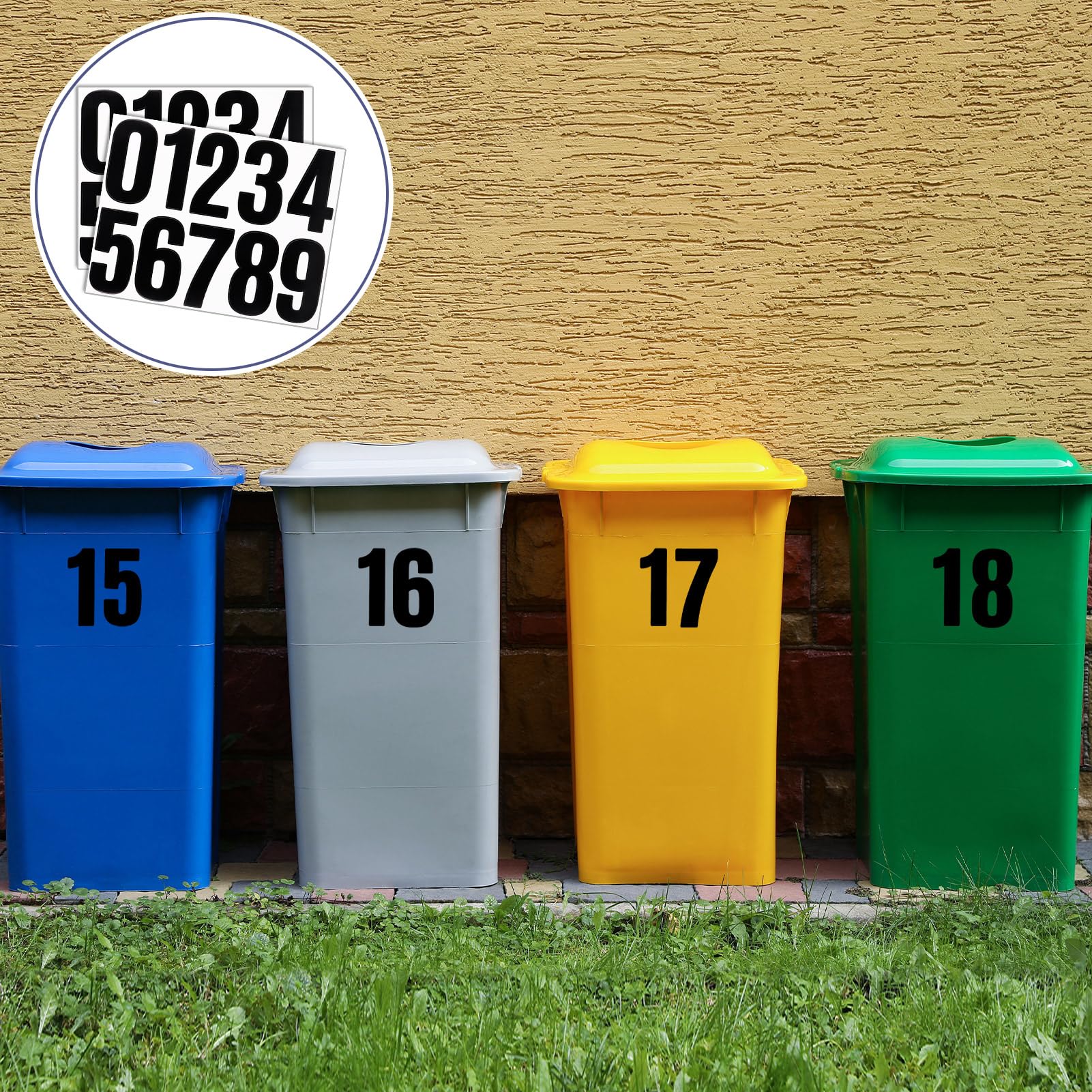 Zuimei 200 Pcs 10cm Large Number Stickers For Wheelie Bins Black Waterproof Stick On Numbers For Mailbox,Door,Window,Classroom,Residence,Car,Address Number - Image 4
