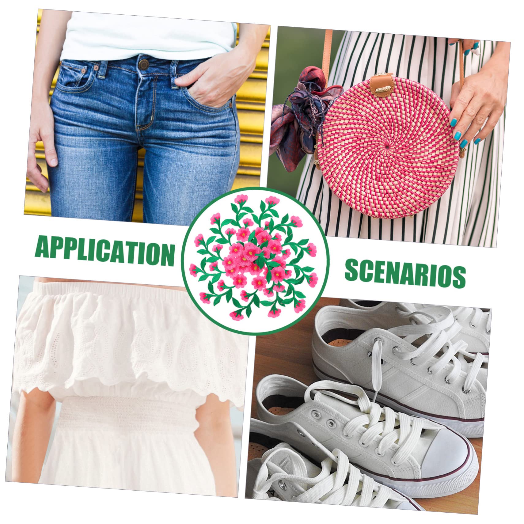 TEHAUX 30pezzi Patches Floreali Ricamati Termoadesivi Per Abbigliamento Jeans e Scarpe Decorazioni Eleganti Per Riparazioni e Personalizzazioni Fashion