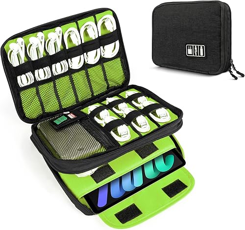 Miniatura 10 de Luxtude Estuche Organizador Electrónico de Viaje Grande, Organizador de Cables de Viaje, Bolsa Organizadora de Cables Grande, Bolsa Tecnológica para