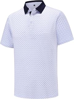 Mens Golf Polo Shirts Short Sleeve Moisture Wicking Dry Fit Performance Casual Funny Golf Polo Shirts for Men