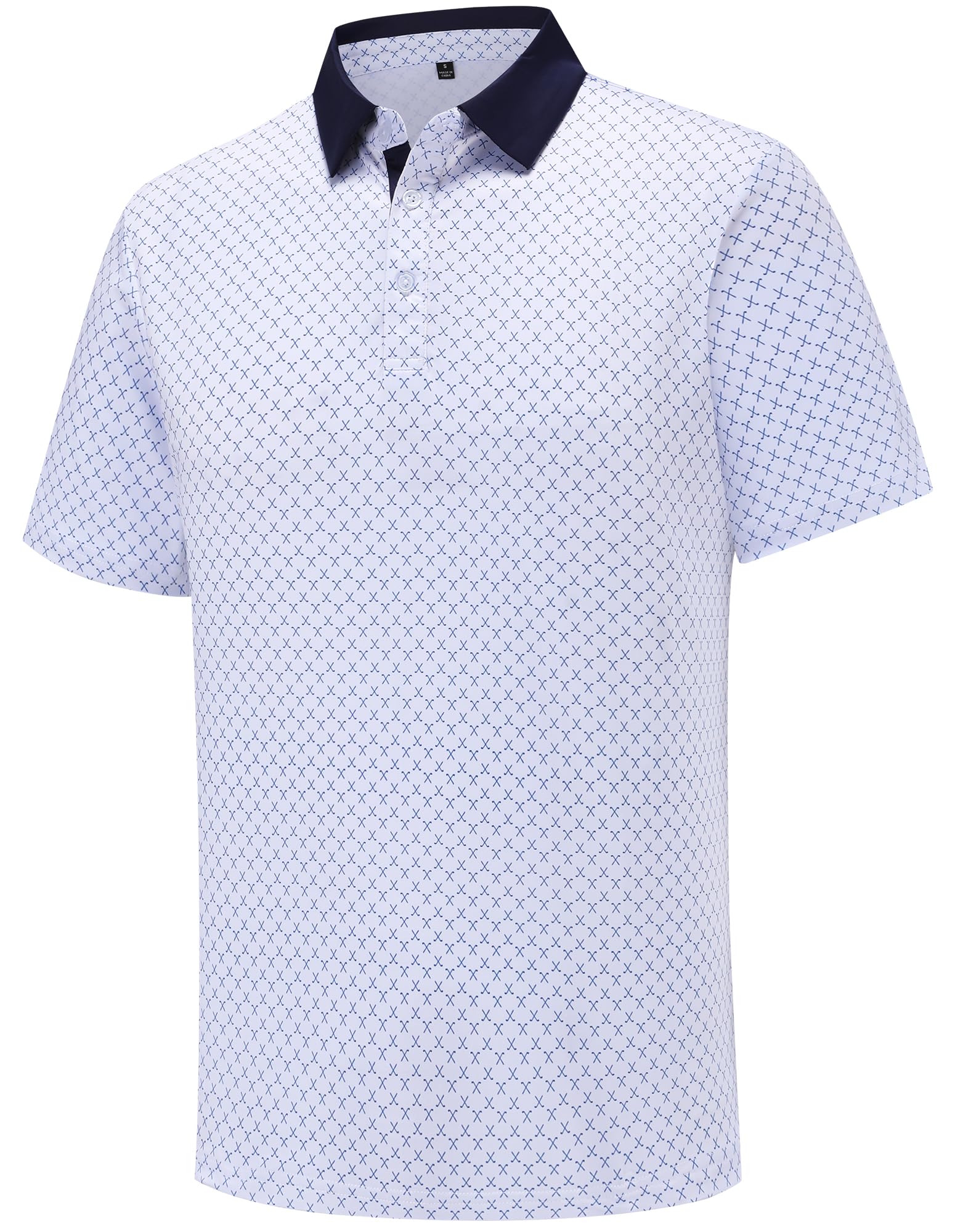 Mens Golf Polo Shirts Short Sleeve Moisture Wicking Dry Fit Performance Casual Funny Golf Polo Shirts for Men