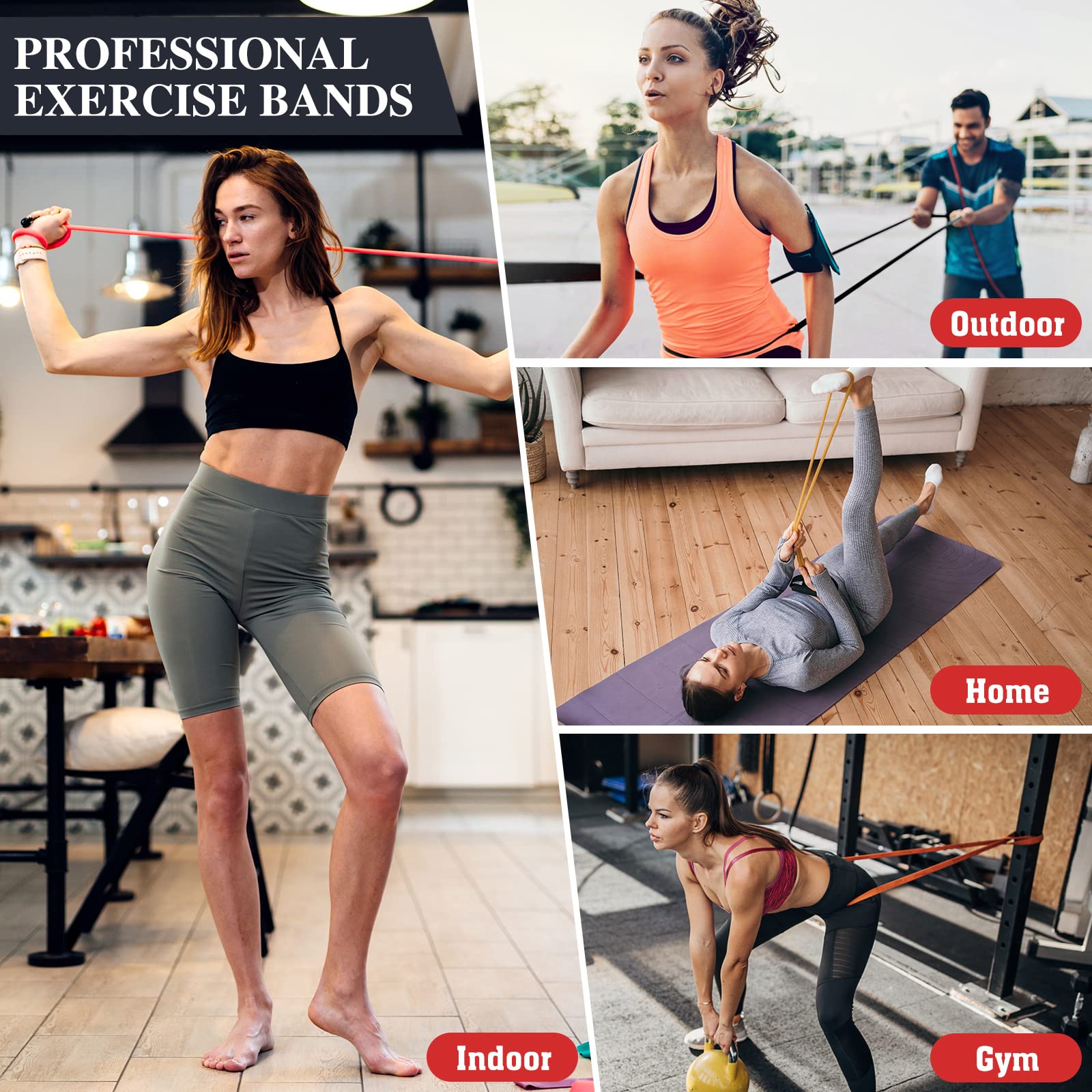 Bande Elastique Musculation, 3 Tailles Élastique Sport Bandes Fitness, Resistance Traction Powerlifting