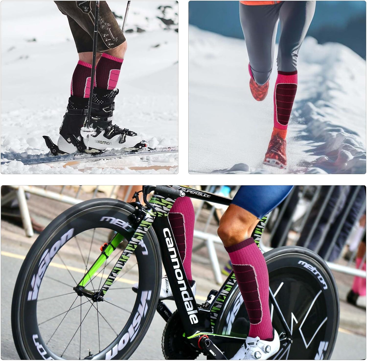 Hylaea Merino Wool Ski Socks, Cold Weather Socks for Snowboarding, Snow, Winter, Thermal Knee-high Warm Socks, Hunting - Image 2