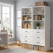 WelFurGeer Modular Closet Organizer System with Drawers, White, 70.9" H 2