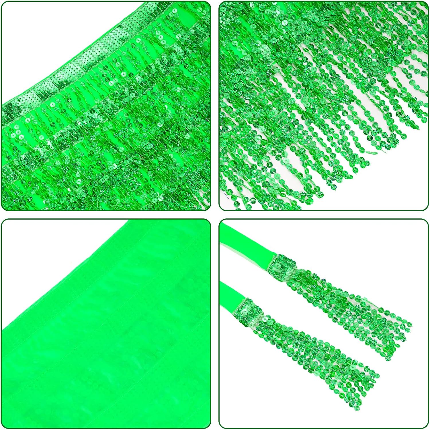 7Pcs Mardi Gras Costume Accessory Set Sequins Wrap Skirt Mardi Gras Earrings Bracelet Mask Beads Necklaces for Carnival Outfits - Image 5