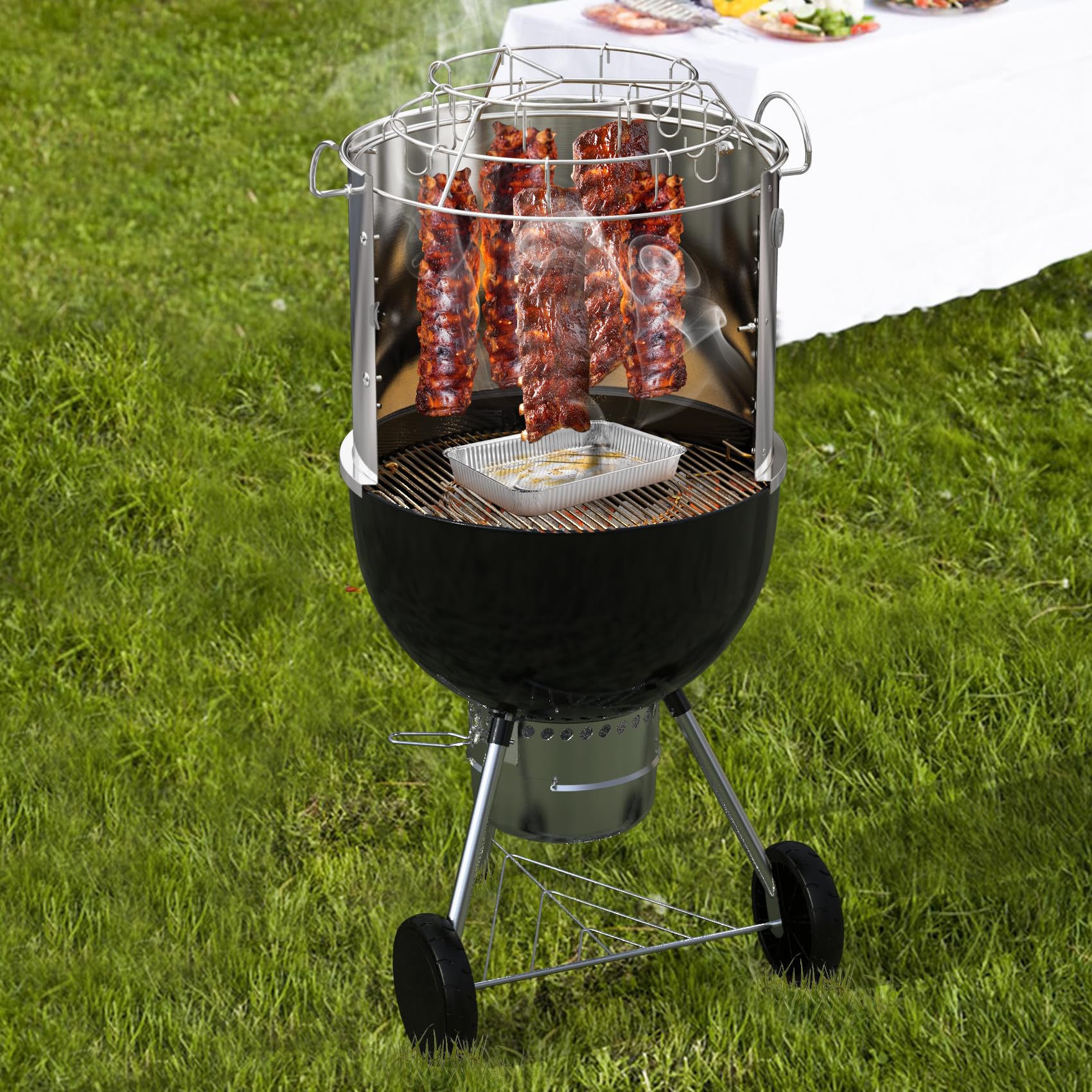 Wok In Ghisa 36 Cm Pre-Stagionato - Per Barbecue A Gas, Induzione E Fuoco Diretto, Compatibile Con Weber E Enders - Foto 3