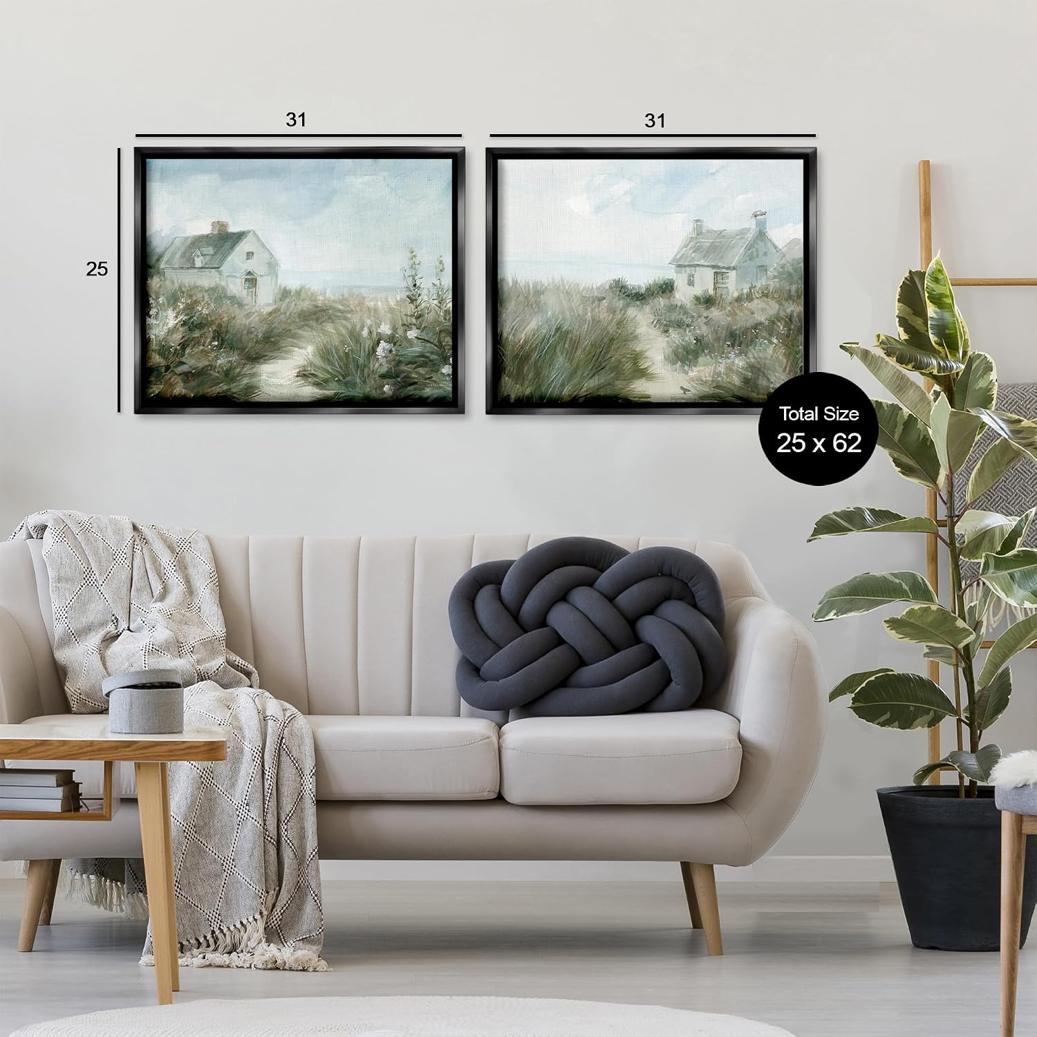 'Paths to Windswept Cottages'| 2pc Floating Frame Art Set 2 | Stupell Industries | Black, 31 x 25 Inches, Easy to Hang and Sturdy, Made in USA, by Danhui Nai