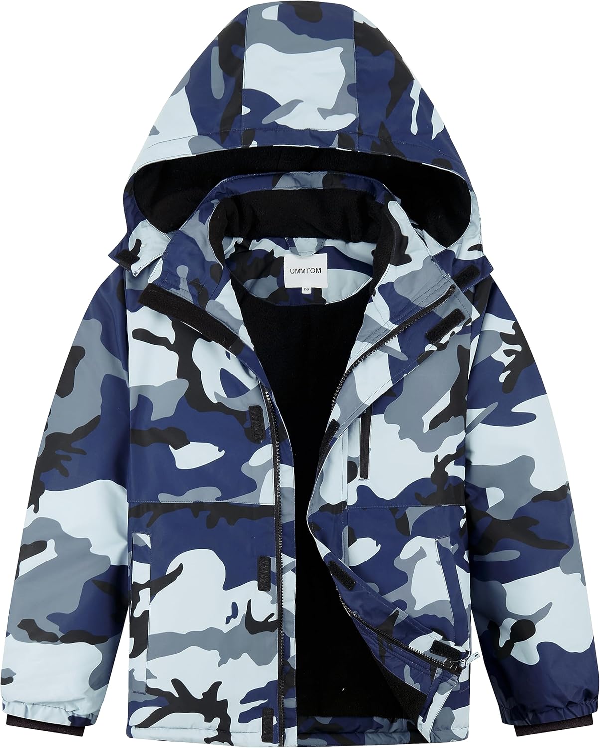 Boys Waterproof Ski Jacket Fleece Lined Warm Winter Snow Coat Hooded Winter Jacket for Kids