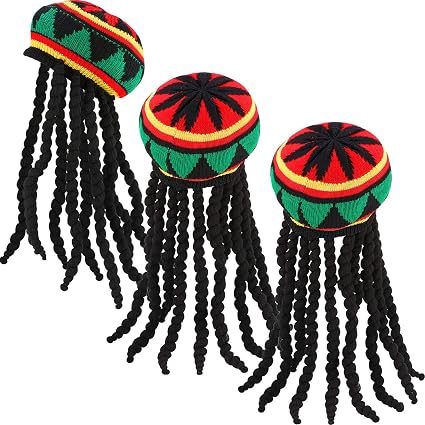 SATINIOR 3 Pezzi Cappello Rasta con Dreadlock Nero Parrucca Rasta Parrucca  Cappello per Accessorio Costume : Amazon.it: Abbigliamento