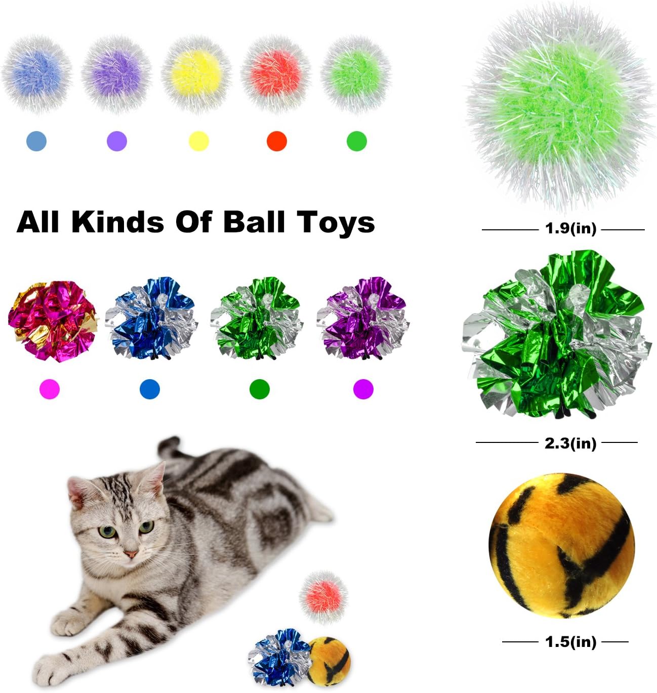 Simply-Me Cat Toys, 20 Pieces Interactive Toys Gift Set for Cats : Pet Supplies