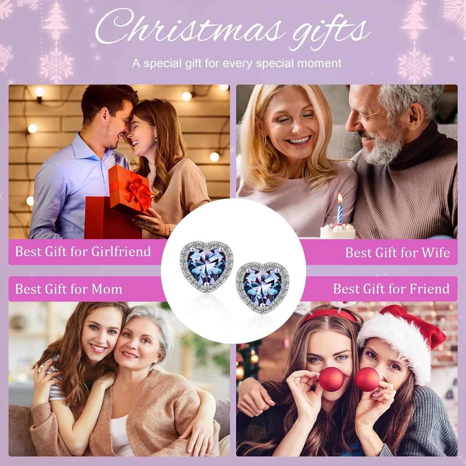 Memorjew Earrings Gifts for Wife - Sterling Silver Birthstone Stud Earrings for Women Anniversary Christmas Mothers Day Birthday Gifts for Women Mom Wife Girlfriend Her - Image 7