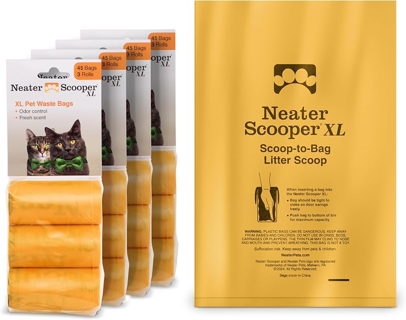 Sacos Refil Extra Capacidade para Neater Scooper XL, Plástico Resistente com Aroma de Lavanda, Neater Pet Brands – Pacote com 180