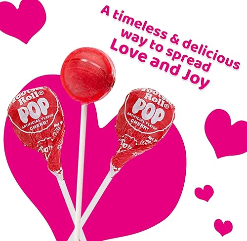 Miniatura 4 de Piruletas para el día de San Valentín con tarjeta de San Valentín, diseño de cereza Tootsie Pop Candy Pops, chupadores de piruletas para el día de