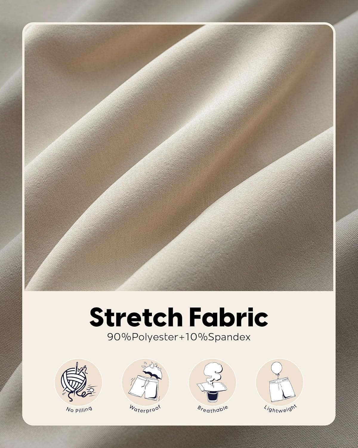 maamgic Mens Casual Shorts with Compression Liner 5/7 Inch Classic Fit Khaki Shorts - Image 6