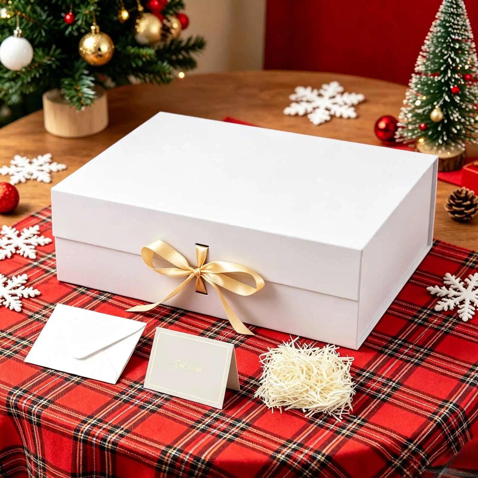 Weiß Geschenkbox groß 42 x 33 x 13.5cm Geschenkbox mit Deckel 3 Stück
