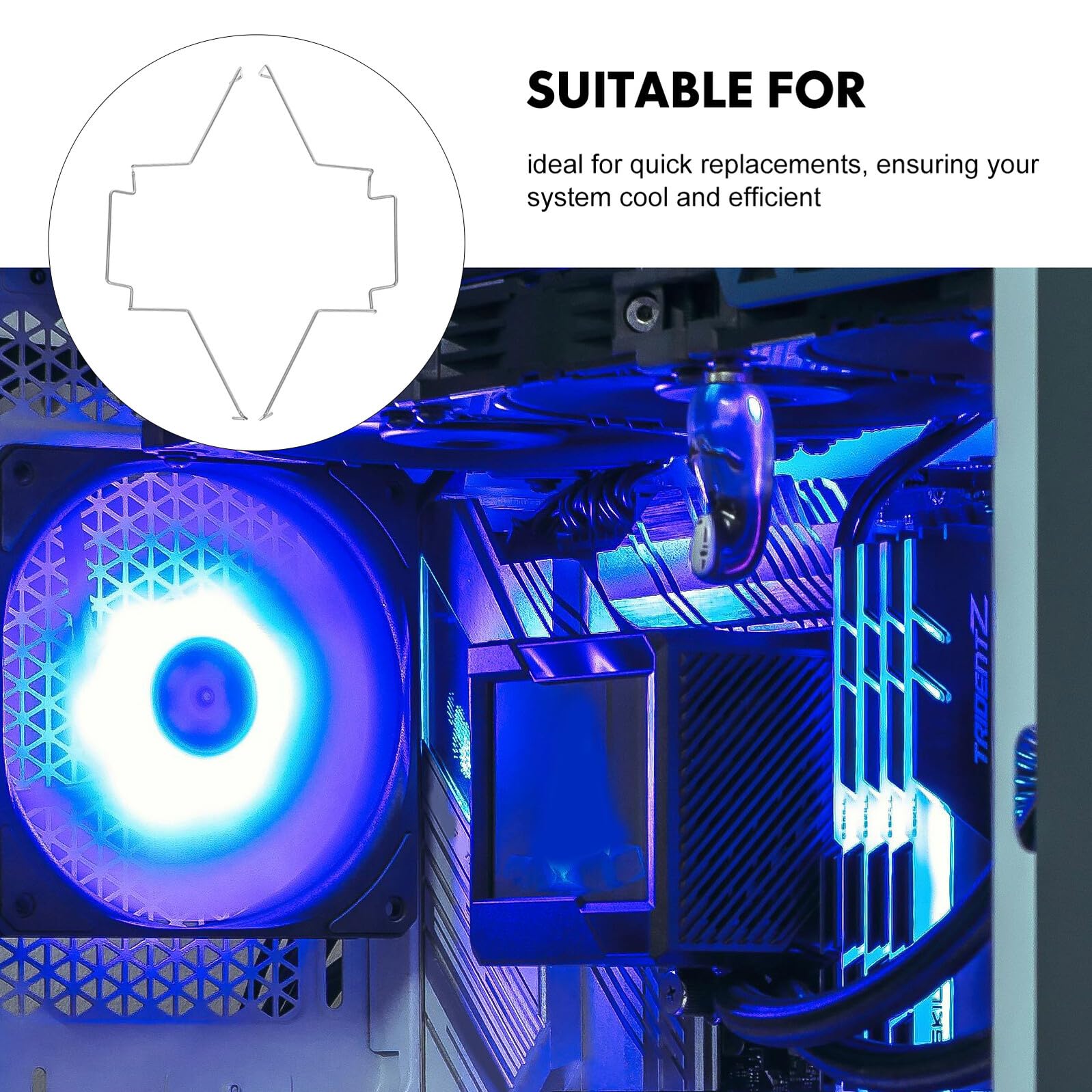 4 fibbie per raffreddamento CPU in acciaio a molla, clip per dissipatore di calore CPU da 12 cm, con facile montaggio e funzione di protezione
