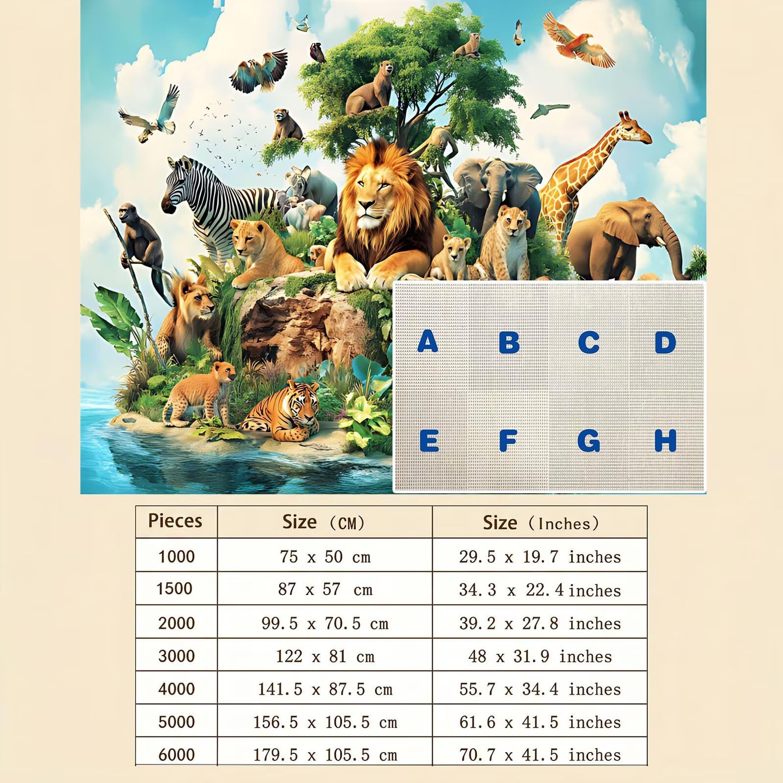 Puzzle 1500 Teile, Holzpuzzle Erwachsene 87 x 57 cm, Kniffliges Denksport Spiel, Großer Puzzlespaß für anspruchsvolle Liebhaber, Familienspiel, Puzzles für Dekor und Geschenk Tier kleine Insel f0-161