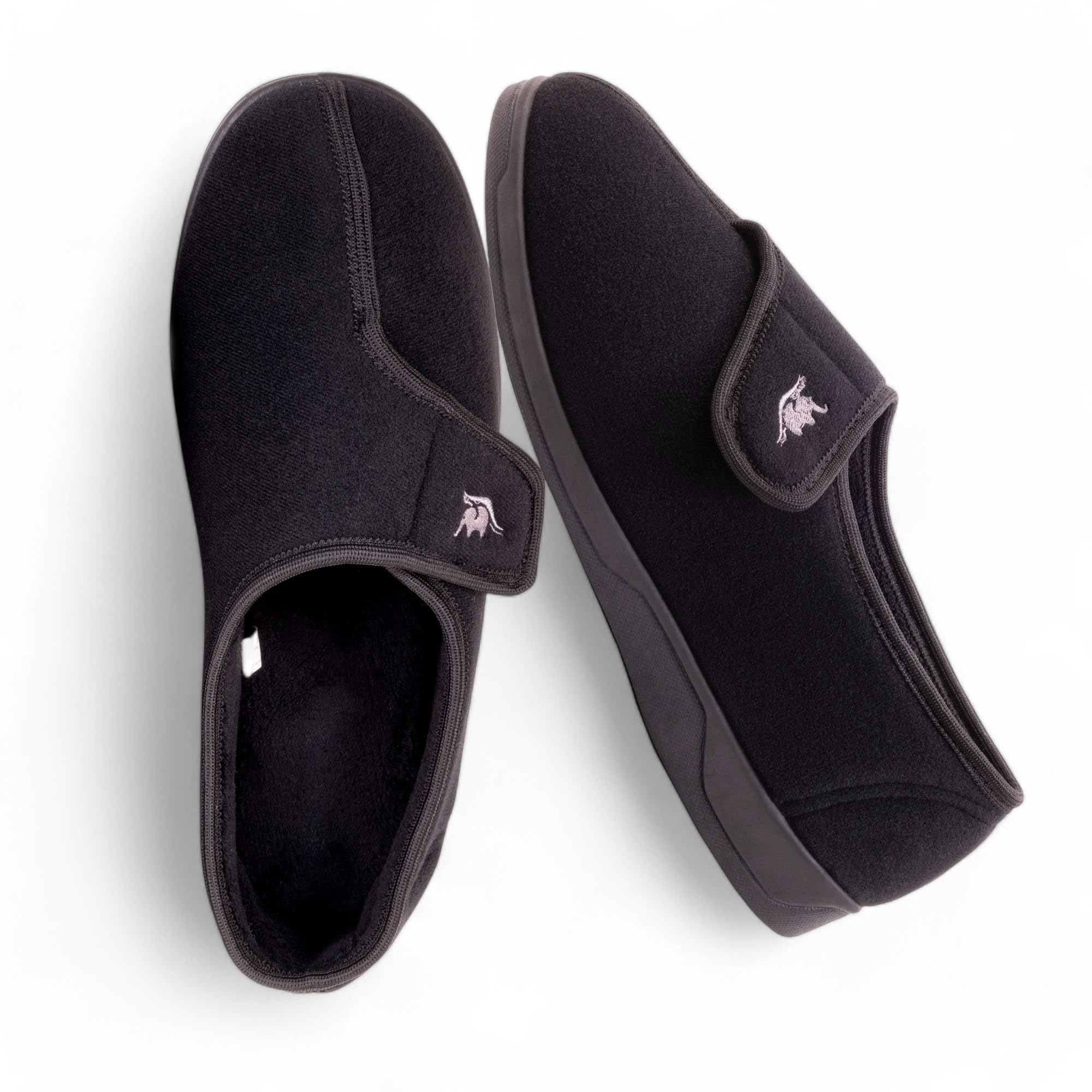 EUROPEAN SOFTEST Men's Memory Foam Diabetic Slippers with Adjustable Closure, Wide Comfy Warm Arthritis Edema Swollen Diabetic House Shoes Machine