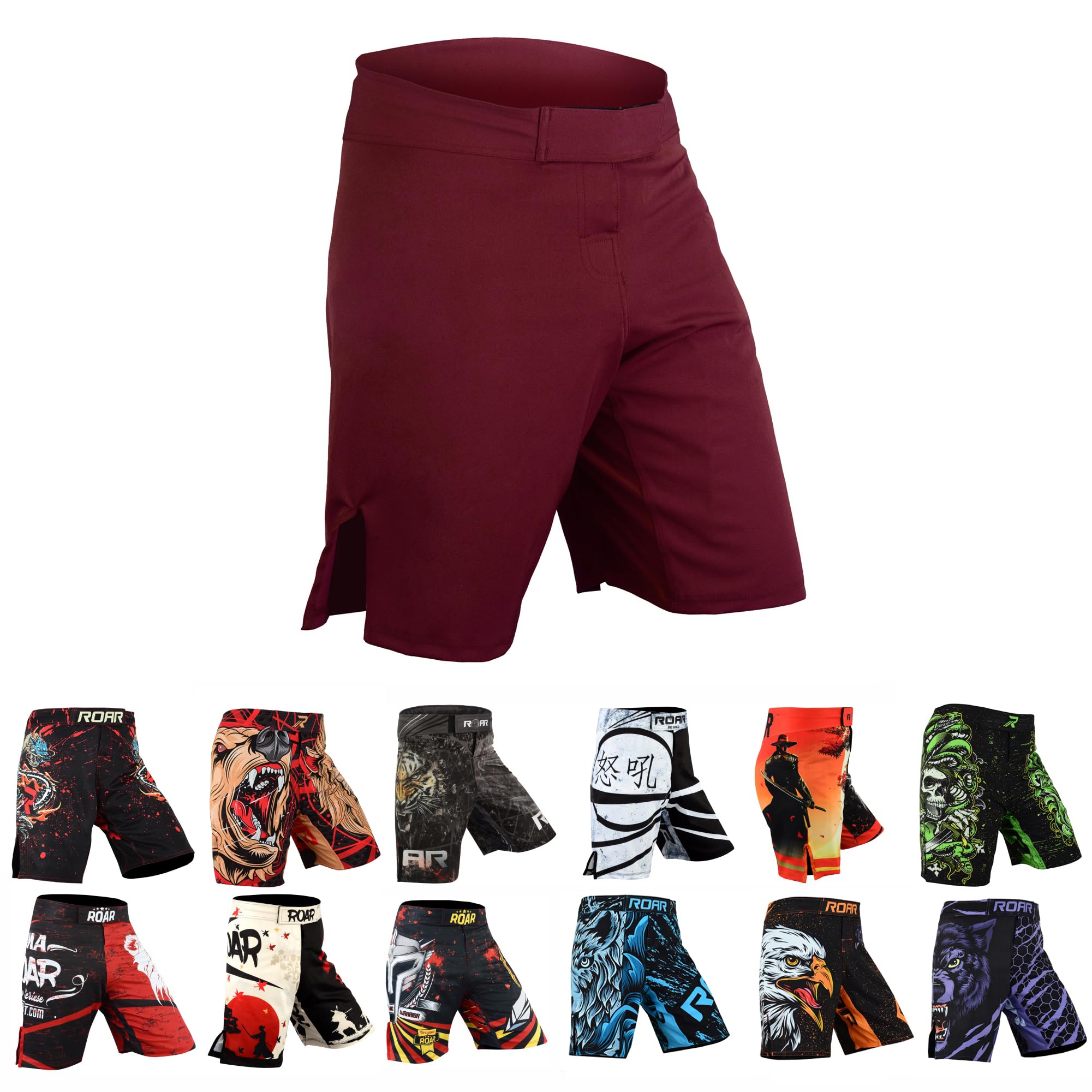 ROAR-INT MMA Fight Shorts Grappling Kickboxing Muay Thai Shorts BJJ Gym Training Running Athletic Wrestling Shorts