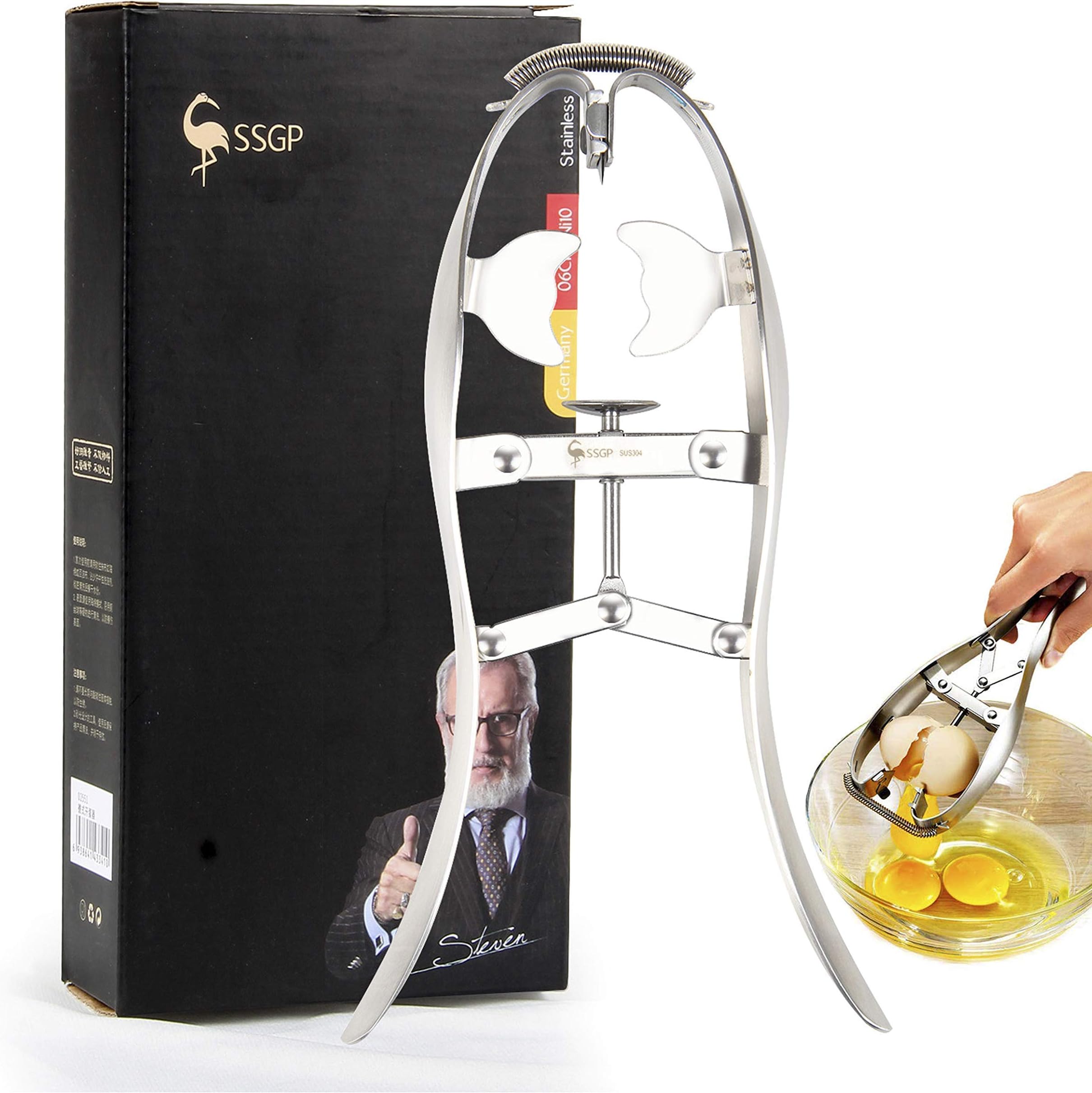 HEROPIE Egg Opener Eggshell Cracker Cutter, Stainless Steel Egg Separator Creative Kitchen Tools