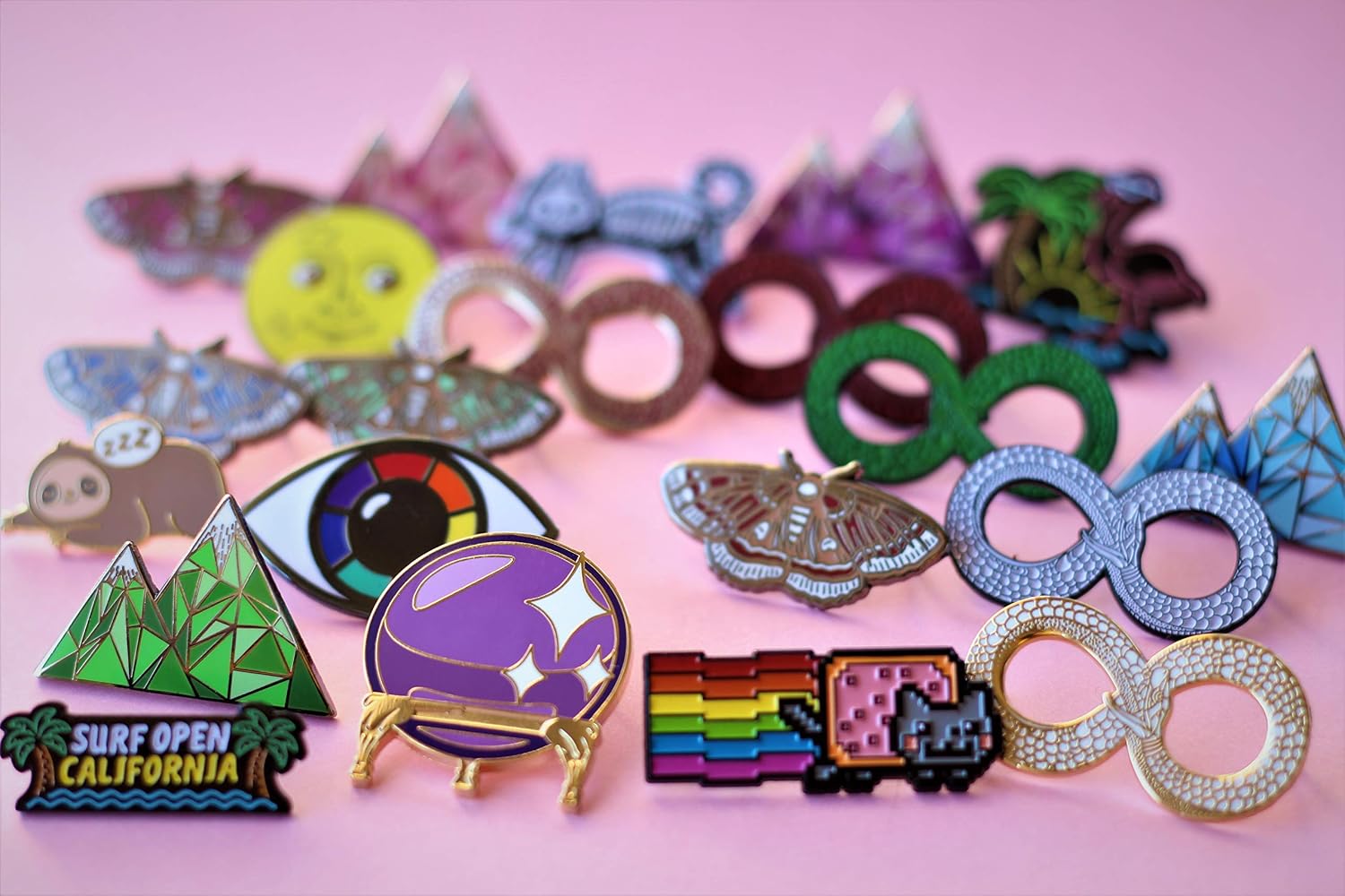 Real Sic Geometric Mountain Enamel Pin - Lapel Pin Series - Unisex Metal Pin for Bags, Shirts and Backpacks