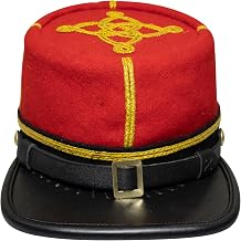 American Civil War CS Officer Captain Kepi Artillery Red Wool, Black Band ACW Reproduction Hat/Cap
